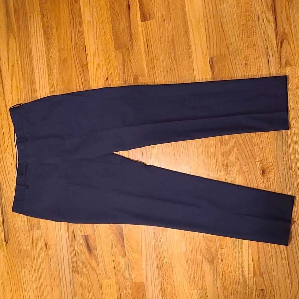 Like new,  Blue, flat front, men's dress pants. 97% wool. John Varvatos USA